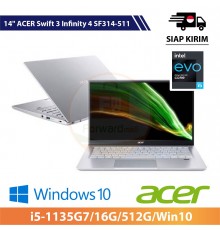 【IND】ACER Swift 3 Infinity 4 SF314-511 14"(i5-1135G7/16G/512G/Win10)