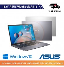 【IND】ASUS VivoBook A516 15.6"(i5-1035G1/4GB+4GB/1TB HDD+256GB PCle SSD/MX330/Win10)