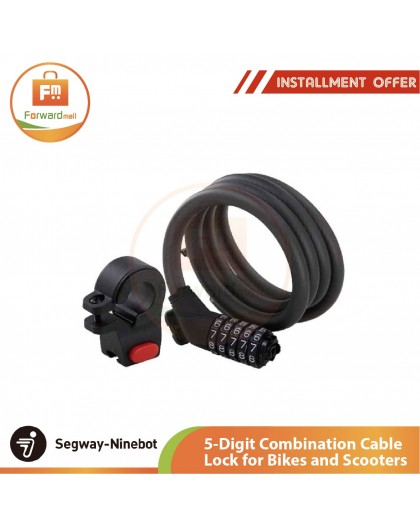 Segway Ninebot 5-Digit Combination Cable Lock for Bikes and Scooters