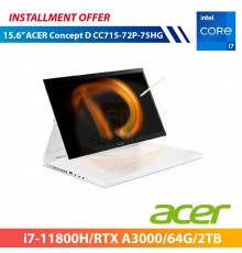 ACER Concept D CC715-72P-75HG 15.6"(i7-11800H/RTX A3000/64G/2TB)