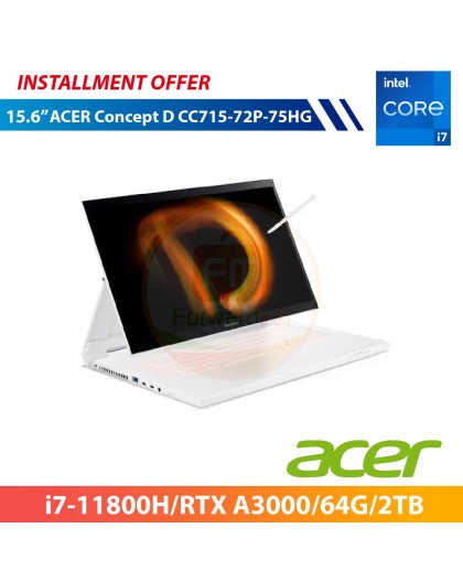 ACER Concept D CC715-72P-75HG 15.6"(i7-11800H/RTX A3000/64G/2TB)