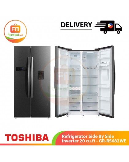 【PHIL】TOSHIBA Refrigerator Side By Side Inverter 20 cu.ft - GR-RS682WE