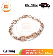 【IND】Gelang Rantai Emas 17K - 00230019: 17cm / 4.24gr