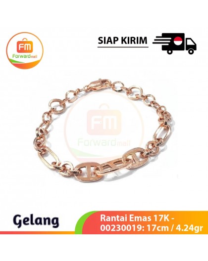 【IND】Gelang Rantai Emas 17K - 00230019: 17cm / 4.24gr