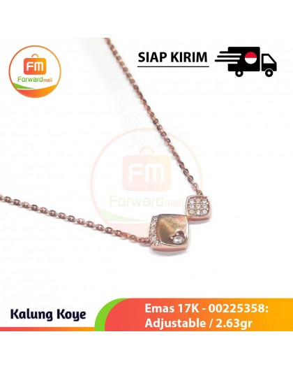 【IND】Kalung Koye Emas 17K - 00225358: Adjustable / 2.63gr