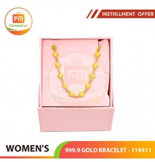 WOMEN'S 999.9 GOLD BRACELET - 119411: 17.5cm / 1.85錢 (6.94gr) 