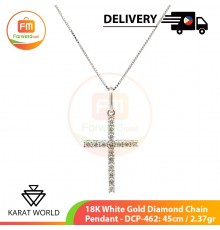 【PHIL】 Diamond Chain Pendant (DCP-462) Diamond with 18K White Gold 18" 2.37 grams