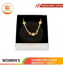 WOMEN'S FLOWER 999.9 GOLD BARCELET - 123217: 17cm / 1.24 錢(4.65gr)