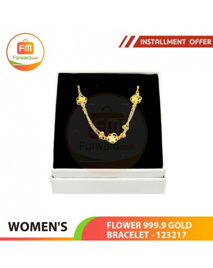 WOMEN'S FLOWER 999.9 GOLD BARCELET - 123217: 17cm / 1.24 錢(4.65gr)