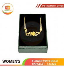 WOMEN'S FLOWER  999.9 GOLD BARCELET - 123220: 17.5 cm /  1.72 錢(6.45gr)
