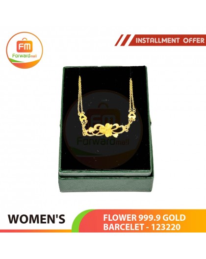 WOMEN'S FLOWER  999.9 GOLD BARCELET - 123220: 17.5 cm /  1.72 錢(6.45gr)