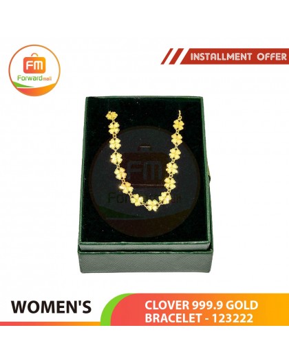 WOMEN'S CLOVER 999.9 GOLD BRACELET - 123222: 17cm / 1.75錢(6.56gr)