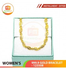 WOMEN'S 999.9 GOLD BRACELET- 123508: 17cm/2.56 錢(9.60gr)