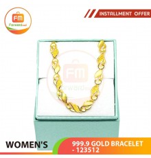 WOMEN'S 999.9 GOLD BRACELET- 123512: 17cm/2.63 錢(9.86gr)