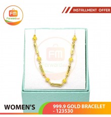 WOMEN'S 999.9 GOLD BRACELET- 123530: 18cm/2.39 錢(8.96gr)