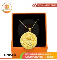 ROUND DRAGON 999.9 GOLD PENDANT - 125089
