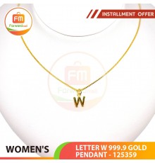 LETTER W 999.9 GOLD PENDANT - 125359