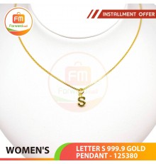LETTER S 999.9 GOLD PENDANT - 125380
