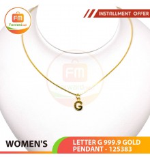 LETTER G 999.9 GOLD PENDANT - 125383