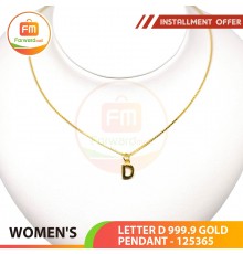 LETTER D 999.9 GOLD PENDANT - 125365