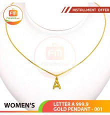 LETTER A 999.9 GOLD PENDANT - 001