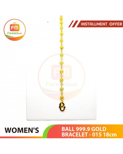 BALL 999.9 GOLD BRACELET - 015: 18cm