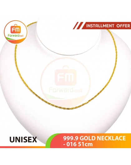 UNISEX 999.9 GOLD NECKLACE - 016: 51cm