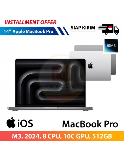 【IND】Apple MacBook Pro (14 inci, M3) 8 CPU, 10C GPU, 512GB