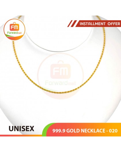 UNISEX 999.9 GOLD NECKLACE - 020: 51cm