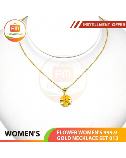 FLOWER WOMEN'S 999.9 GOLD NECKLACE SET 013: 42cm
