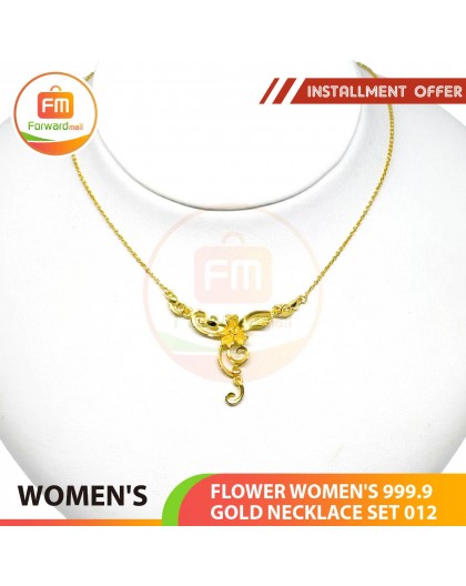 FLOWER WOMEN'S 999.9 GOLD NECKLACE SET 012: 42cm