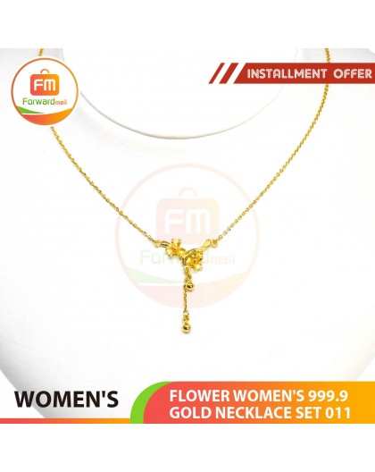 FLOWER WOMEN'S 999.9 GOLD NECKLACE SET 011: 42cm