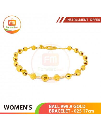 BALL 999.9 GOLD BRACELET - 025: 17cm