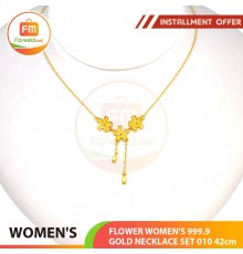 FLOWER WOMEN'S 999.9 GOLD NECKLACE SET 010: 42cm