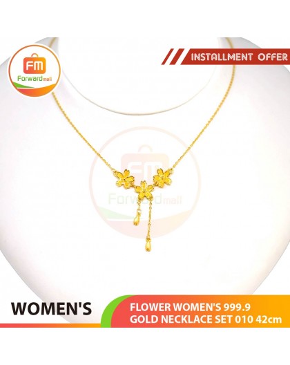 FLOWER WOMEN'S 999.9 GOLD NECKLACE SET 010: 42cm