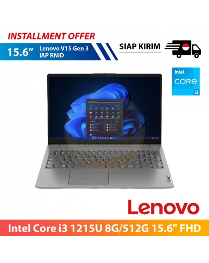 【IND】Lenovo V15 Gen 3 IAP RNID Intel Core i3 1215U 8G/512G 15.6" FHD