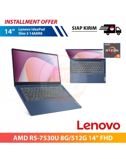 【IND】Lenovo IdeaPad Slim 3 14ABR8 AMD R5-7530U 8G/512G 14" FHD