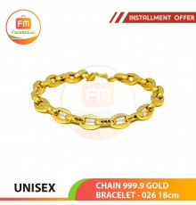 CHAIN 999.9 GOLD BRACELET - 026: 18cm