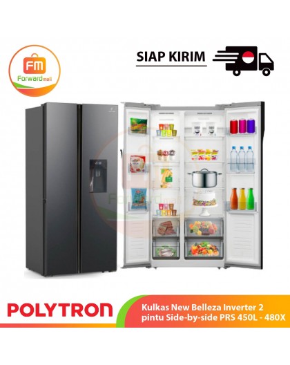 【IND】Kulkas POLYTRON New Belleza Inverter 2 pintu Side-by-side PRS 480X