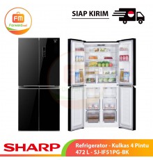 【IND】Sharp Refrigerator - Kulkas 4 Pintu 472 L - SJ-IF51PG-BK