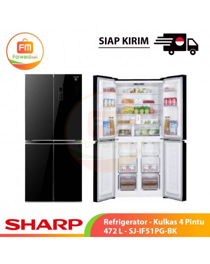 【IND】Sharp Refrigerator - Kulkas 4 Pintu 472 L - SJ-IF51PG-BK