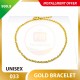 UNISEX 999.9 GOLD BRACELET - 033: 19cm