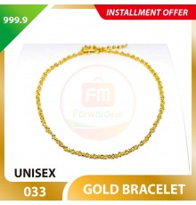 UNISEX 999.9 GOLD BRACELET - 033: 19cm