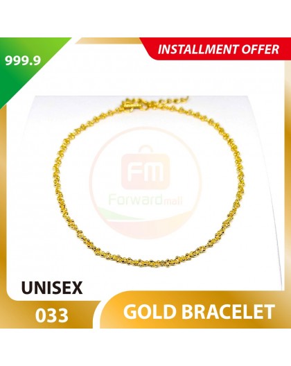 UNISEX 999.9 GOLD BRACELET - 033: 19cm