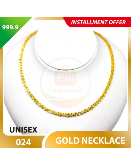 UNISEX 999.9 GOLD NECKLACE - 024: 51cm