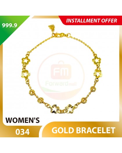 WOMEN'S 999.9 GOLD BRACELET - 034: 17cm