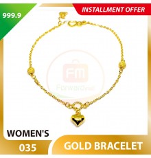 WOMEN'S 999.9 GOLD BRACELET - 035: 17cm