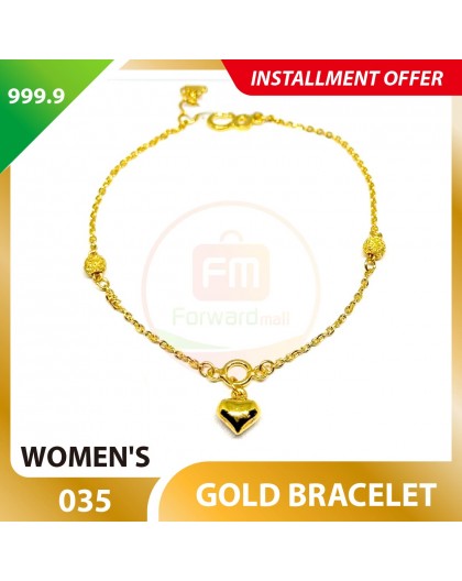 WOMEN'S 999.9 GOLD BRACELET - 035: 17cm