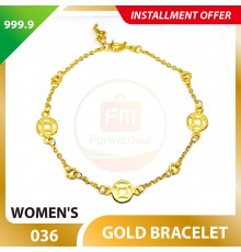 WOMEN'S 999.9 GOLD BRACELET - 036: 17cm