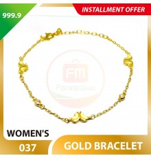 WOMEN'S 999.9 GOLD BRACELET - 037: 15-18cm